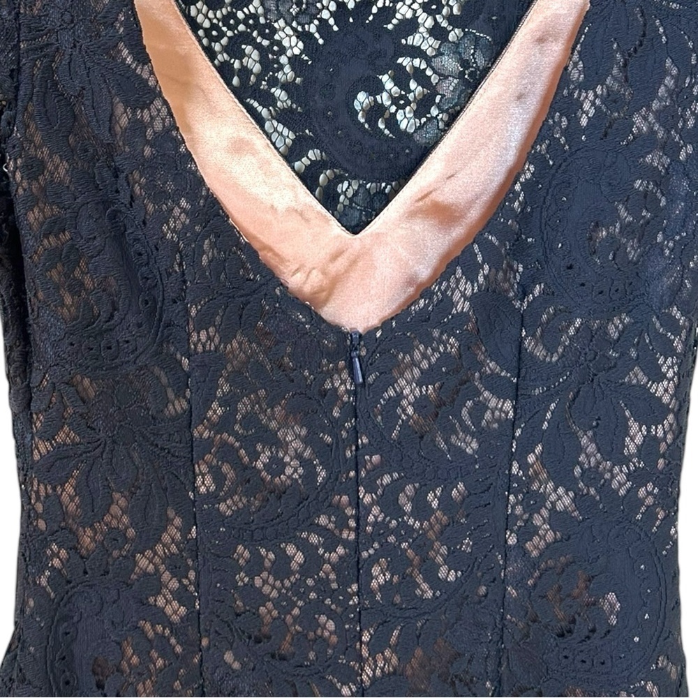 Theia - Women’s Lace, High-Low Mermaid Maxi Gown, Evening - Navy Blue, Size 0 - Picture 13 of 17